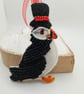 Bead embroidery Puffin ringmaster decoration - Image 1