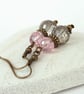 Crystal and bronze earrings, vintage style - Image 4