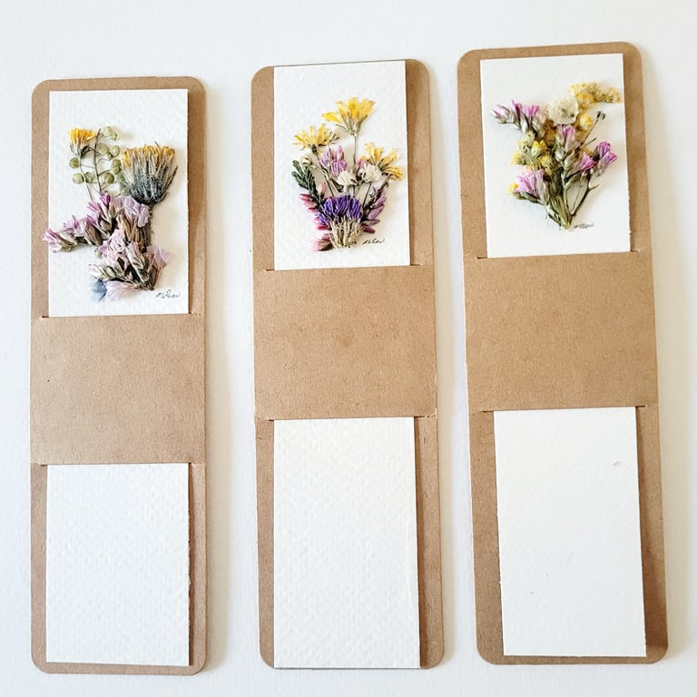 Small Handmade Pressed Flower Bookmarks  