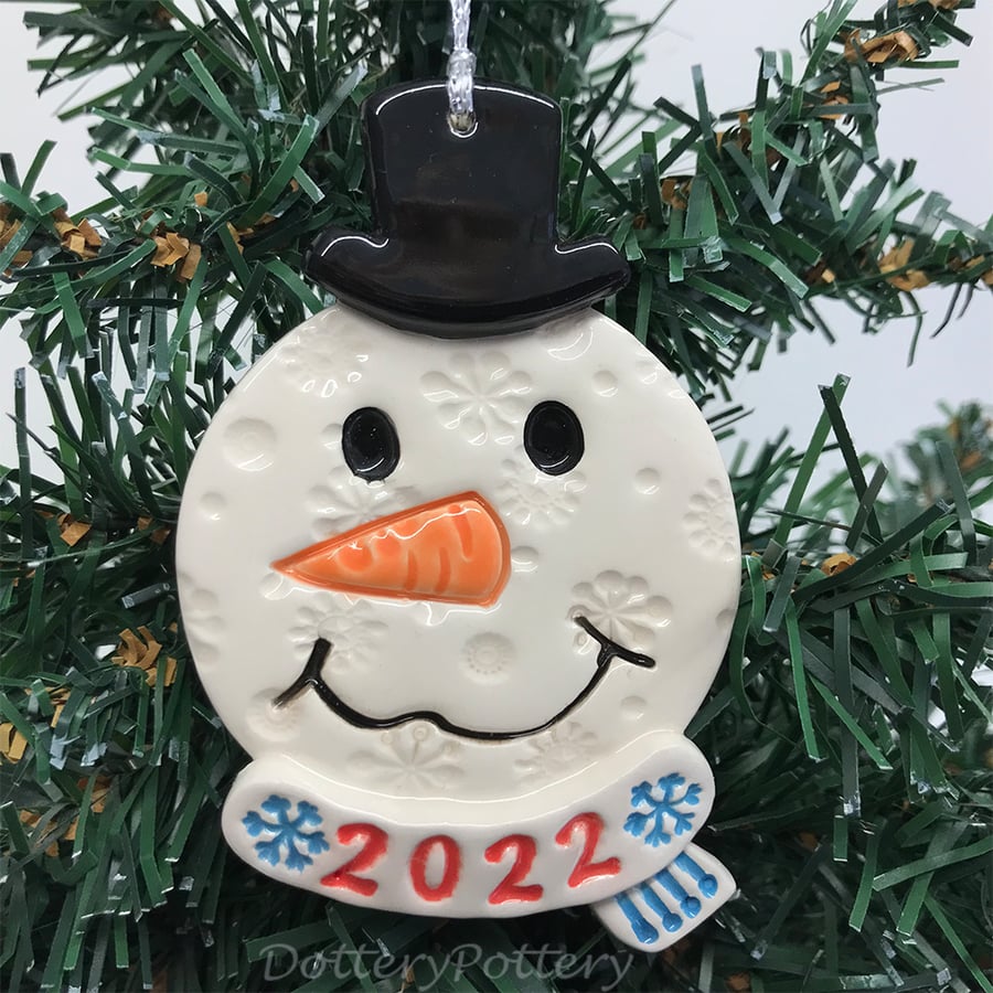 Ceramic Snowman Christmas decoration 2022