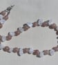 Strawberry & Clear Quartz Gemstone Statement Beaded Necklace "Strawberry Ice" - Image 4
