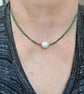 Forest Pearl Grace Necklace – Czech Seed Beads & Freshwater Pearl - Image 4