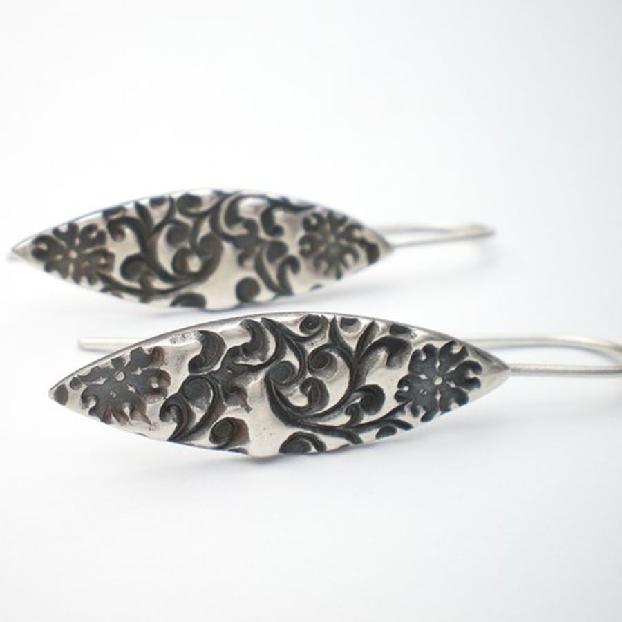 Orange Blossom Slender Silver Earrings