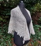 Handspun, Hand-knitted Luxury Shawl in Pure Wensleydale Wool - Image 1