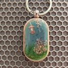 Wood And Resin Keychain: Handmade Miniature Summer Scene