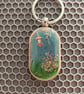Wood And Resin Keychain: Handmade Miniature Summer Scene