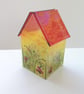 Fused Glass Poppy Tealight House: Handcrafted Floral Ornament