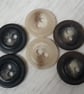 28mm 1 & 1 8" Polyester Horn button with oversized holes in 3 colours