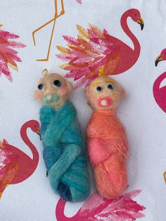 Needle Felted Baby Twins, Wool Babies, New Baby Gift, Baby Shower Gift