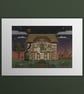 Ghostly Garden shed, Ghosts of Summer, 90s nostalgia, A4 art print - Image 3