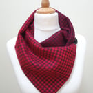 Sari silk and viscose neckwarmer collar, button wrap scarf. Double sided,