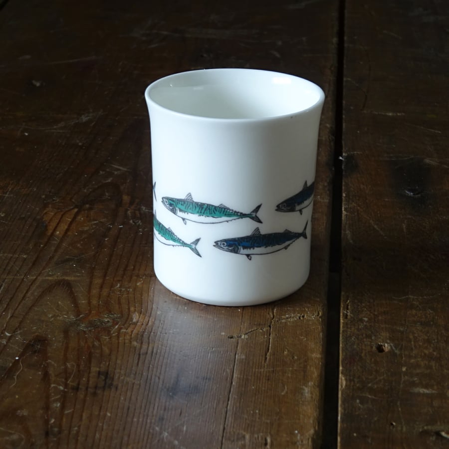 Mackerel Tea Light Holder- ceramic, Cornish mackerel