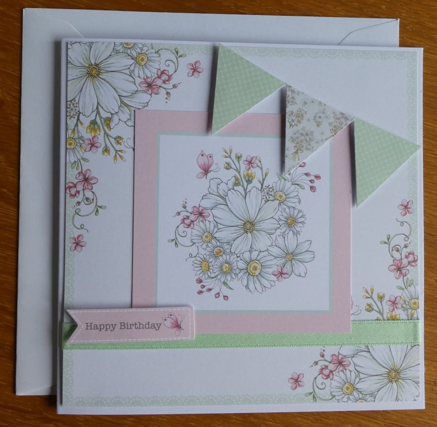 Daisy & Butterfly Card - Happy Birthday
