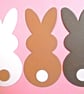 6 Assorted Neutral  Bunny Rabbit  Die Cuts. Card Toppers Easter Bunting  - Image 1