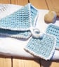 Handmade Face Cloth and Pads Set, reusable, 100% recycled cotton
