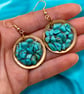 Magnesite Copper Geode Earrings - Free Postage - Image 3
