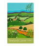 Newlands Corner travel poster print by Susie West - Image 4
