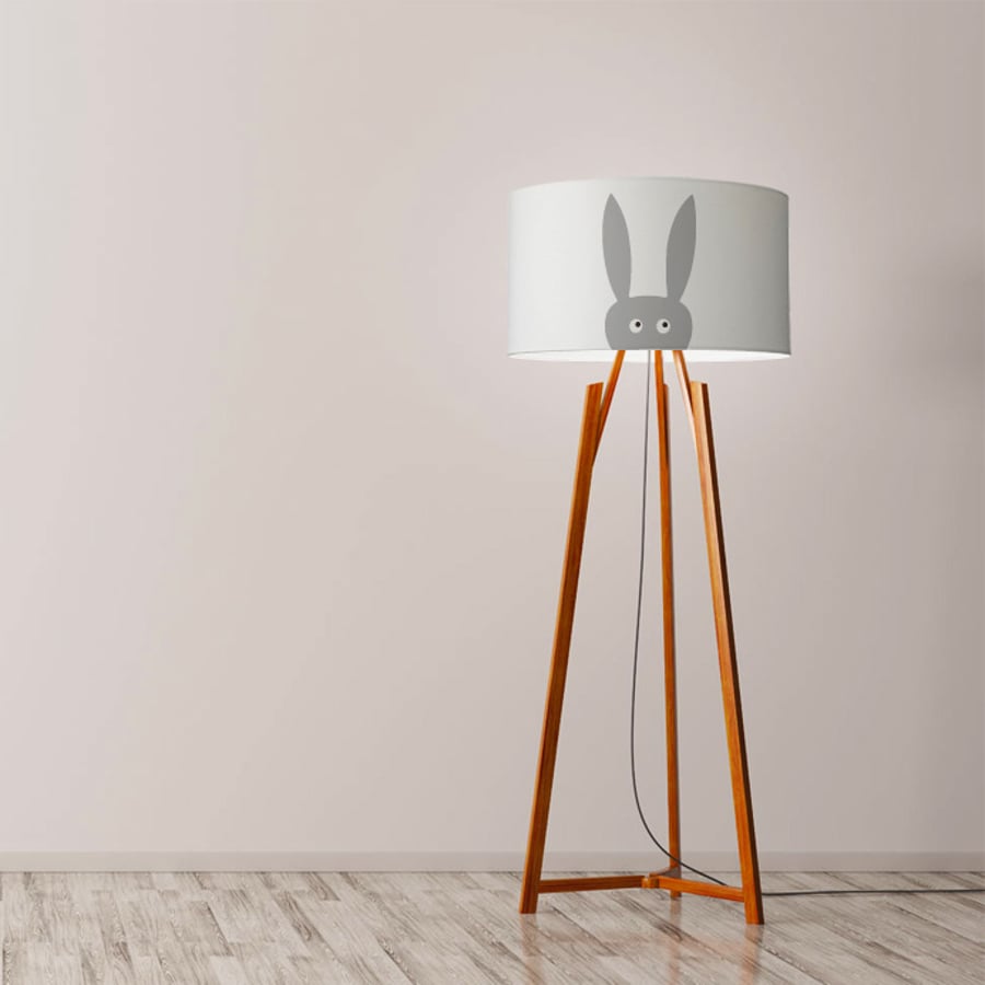 Rabbit Lamp Shade. Diameter 45 cm (17.7 in). Hand-painted