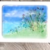 Delicate Glass Flower Meadow Picture “Towards the Sea””