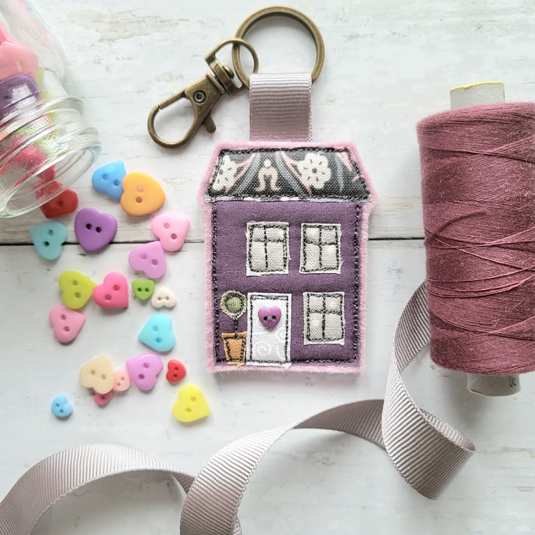 Little House Applique Keyring