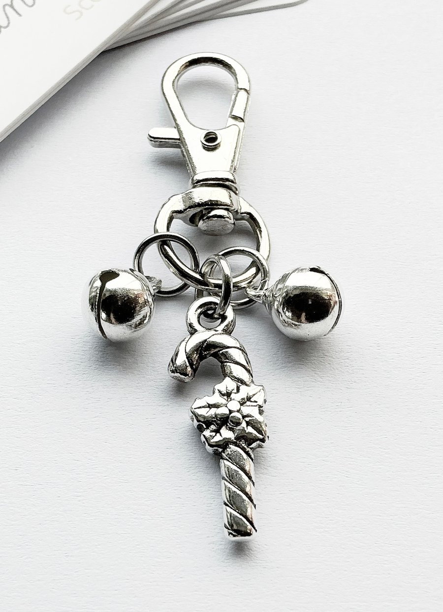 Small Candy Cane Bag Charm. Christmas Bag Charm. Bag Charms. Candy Canes. Charm.