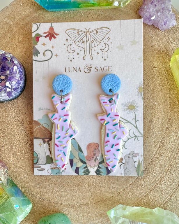 Handmade Colourful Biscuit Fish Polymer Clay Earrings