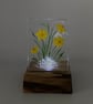Fused Glass  Daffodils in a Handcrafted Spalted Wood Tea Light Holder - Image 3