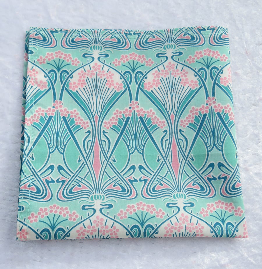 Gents handkerchief, made from Liberty Tana Lawn, pocket square, Ianthe