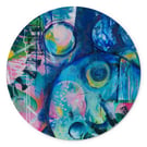 Abstract Planets Glass Chopping Board,  Round or Rectangular, Abstract Art