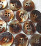 18mm, 11 16",  28 Ligne, REVERSIBLE polyester horn Brown mix Buttons x 5 Buttons