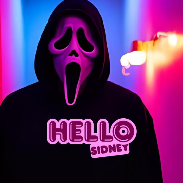 Hello Sidney Surprise Sidney Scary Movie Horror Scream inspired Print 