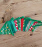 Handmade Christmas mini bunting in a green red colourway - Image 3