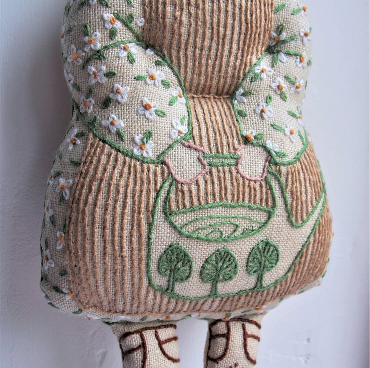 Kate - A Hand Embroidered Textile Art Doll, Eco... - Fol…