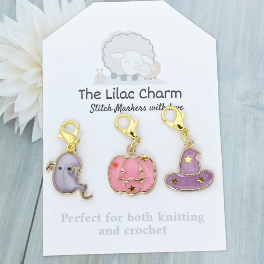 Halloween Stitch Marker Set - Purple