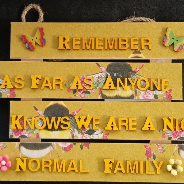 Hand decorated hanging wooden sign 