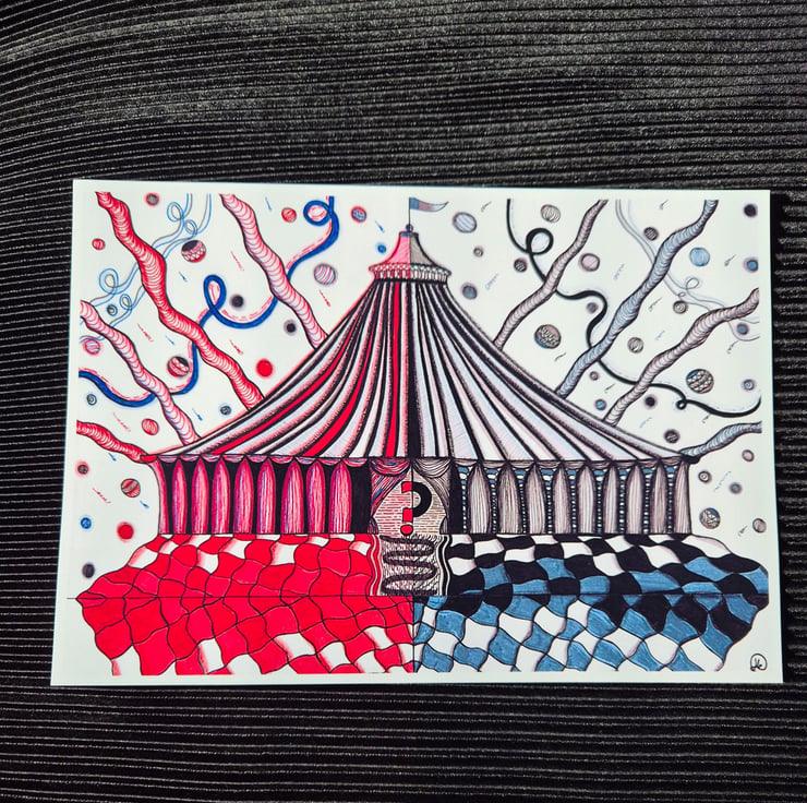 A5 Circus Print - Unframed Horror Illusion Art - Folksy