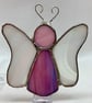 Stained Glass Flutterby Fairy - Purple-pink body with white wings - Image 2