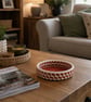 Handmade Coiled Macramé Basket - Rust & Off White Decorative Basket - Image 10