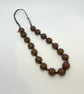 Handmade necklace with handmade brown and purple lampwork glass beads - Image 3