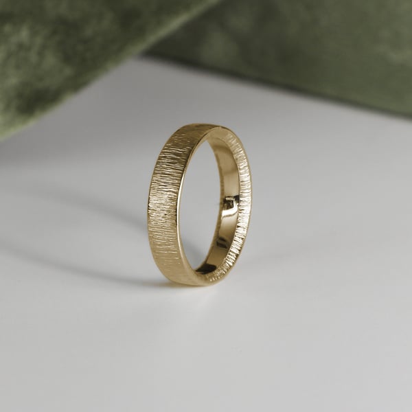 Sunshine Hammered Band - Hammered Gold, 3mm or 5mm Width, 9ct or 18ct Gold