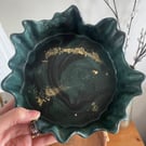 Handmade marble effect irregular ragged edge bowl 20cm