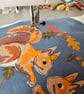 Red Squirrel in acorn heart tea towel design, organic cotton, hanging loop - Image 8