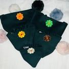 Dark Emerald Green Wool Scrunchie Dog Bandana