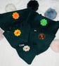 Dark Emerald Green Wool Scrunchie Dog Bandana