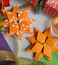 Two Origami Christmas Stars: Hanging Decorations (Orange)