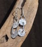 Unique Dangle Earrings, Silver Drop Earrings, Silver Disc Dangle Drop Earrings - Image 3