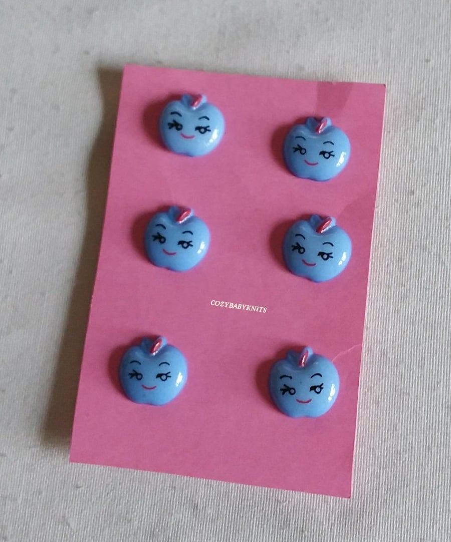 Blue apple shape buttons