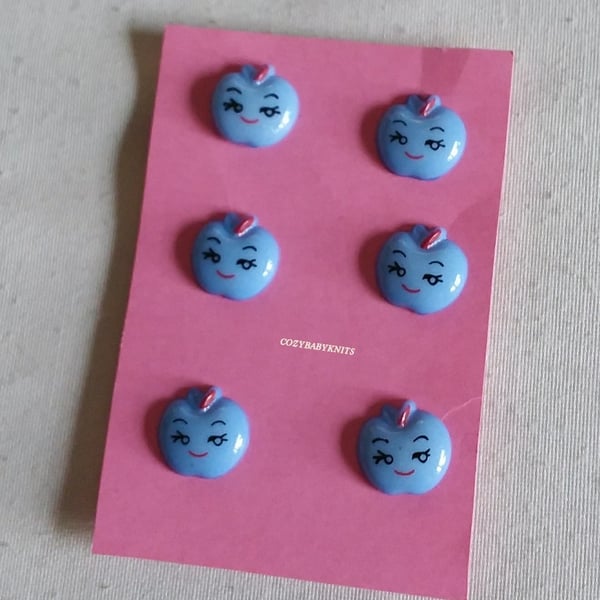 Blue apple shape buttons