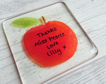 Thank YouTeachers Apple Coaster, Personalised with your message, 