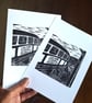 'The Cliff Railway. Original handprinted linoprint of the Cliff Railway. - Image 6